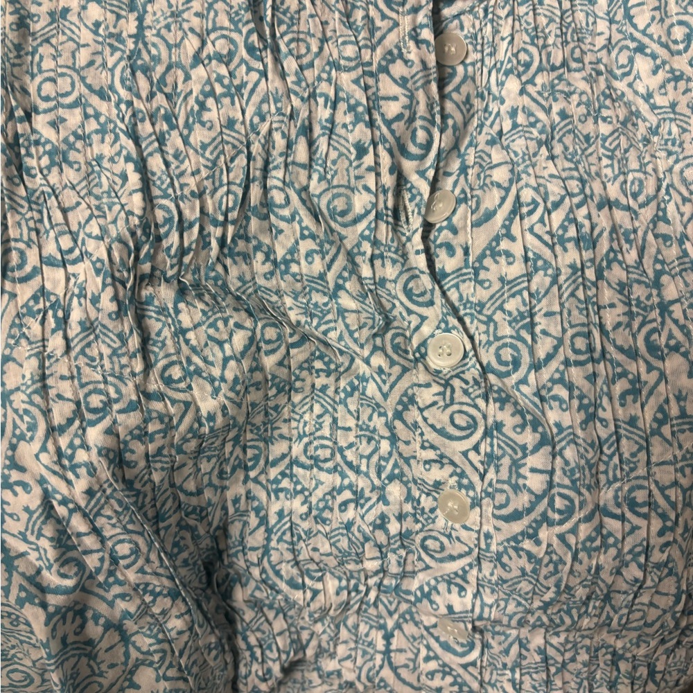 Roberta Roller Rabbit Blue and White Tunic with Intricate Patterns - Picture 10 of 16